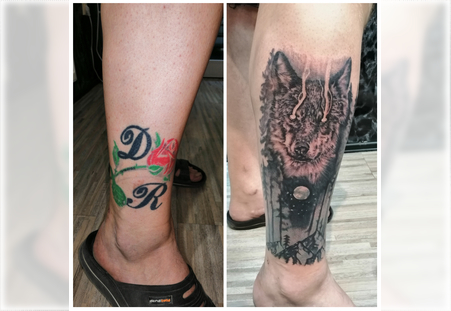 Tetovaza vuka, prekrivanje stare tetovaze Novi Sad