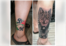 Tetovaza vuka, prekrivanje stare tetovaze Novi Sad