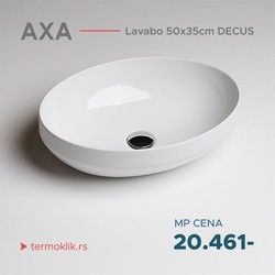 Lavabo 50x35cm AXA DECUS ovalni beli 8510001
