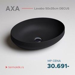 Lavabo 50x35cm AXA DECUS ovalni crni 8510007