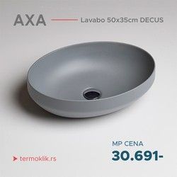 Lavabo 50x35cm AXA DECUS ovalni sivi 8510010