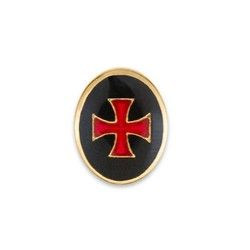 Templarska žnačka za rever (crna podloga)
