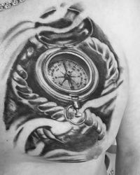 Kompas tetovaža - Compass tattoo Belgrade Žarkovo