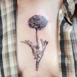 Ranunculus flower tattoo - Tetovaža cveta Beograd Žarkovo