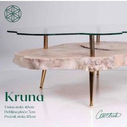 Model Kruna , unikat , klub sto, masiv, staklo