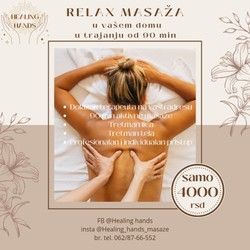 Novo!!! Relax masaža od 90min na kućnoj adresi