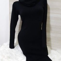 Crna trikotazna haljina
