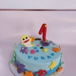 Morska shark torta za prvi rođendan