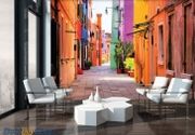 City Venice Burano Colorful Street Venecija Italija 3D fototapeta zidni mural foto tapeta   