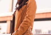 Ženska kožna jakna – Lara – Žuta