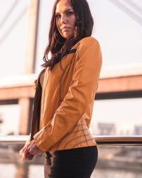 Ženska kožna jakna – Lara – Žuta
